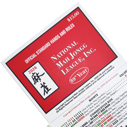 Close-up of 2026 National Mah Jongg League large print card