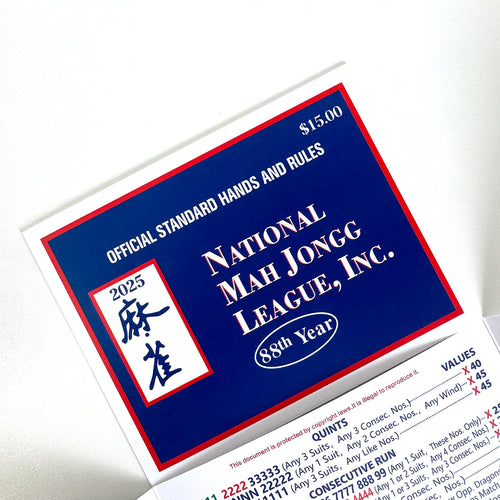 2025 National Mahjong League Cards 4-PCS